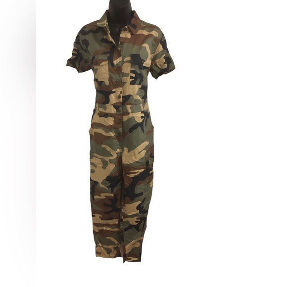 Outerknown army camo S.E.A. short sleeve‎ overalls jumpsuit size 0 new - Picture 13 of 16